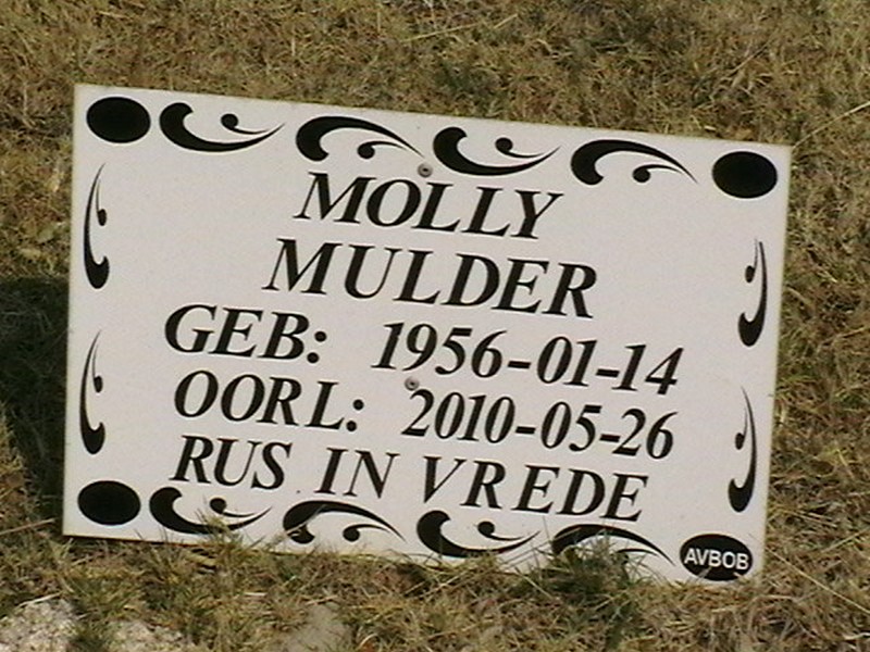 MULDER Molly 1956-2010