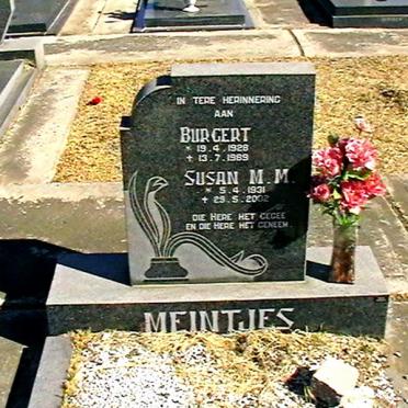 MEINTJES Burgert 1928-1989 &amp; Susan M.M. 1931-2002