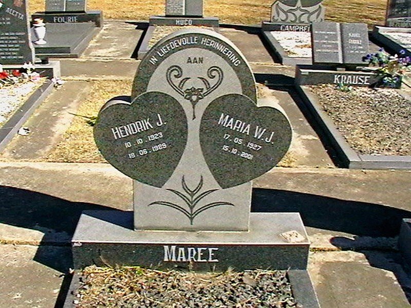 MAREE Hendrik W.J. 1923-1989 &amp; Maria W.J. 1927-2001