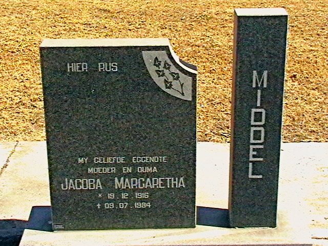 MIDDEL Jacoba Margaretha 1916-1984