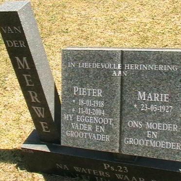 MERWE Pieter, van der 1918-2004 &amp; Marie 1927-