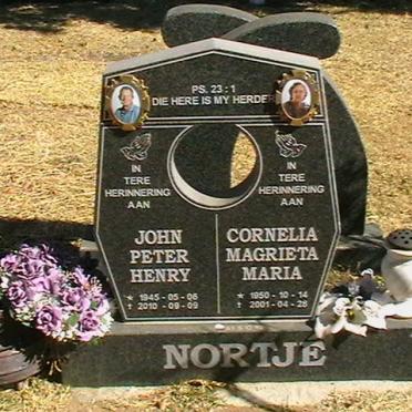 NORTJE John Peter Henry 1945-2010 &amp; Cornelia Magrieta Maria 1950-2001