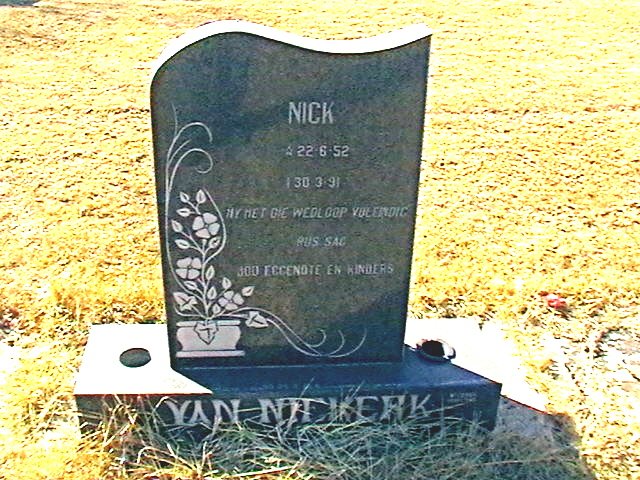 NIEKERK Nick, van 1952-1991