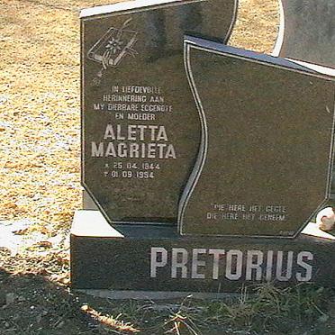PRETORIUS Aletta Magrieta 1944-1994