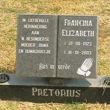 PRETORIUS Francina Elizabeth 1923-2003