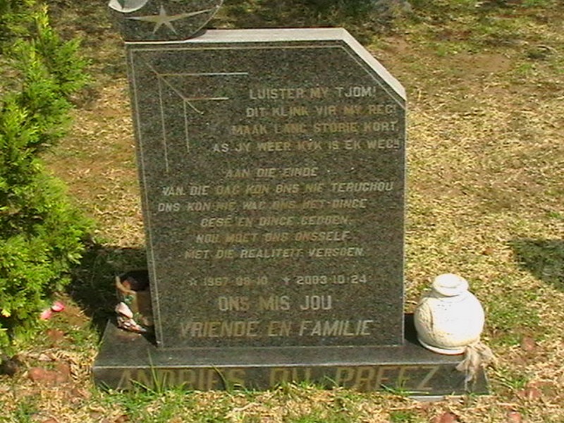 PREEZ Andries, du 1967-2003