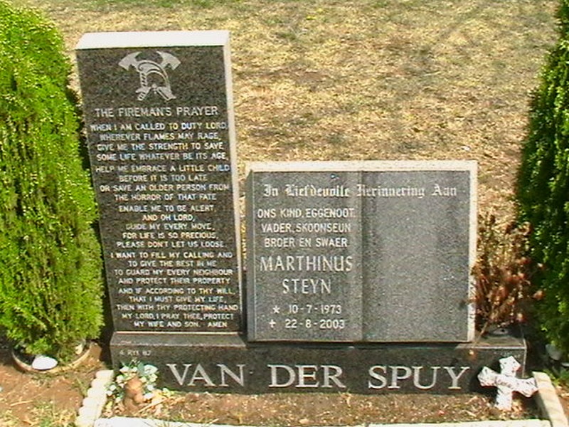 SPUY Marthinus Steyn, van der 1973-2003