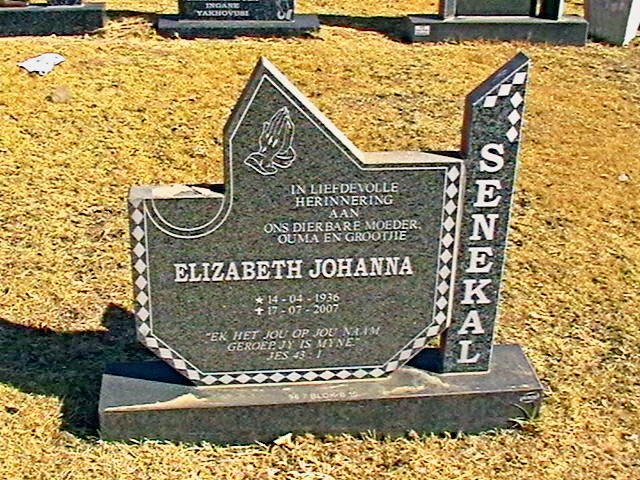 SENEKAL Elizabeth Johanna 1936-2007