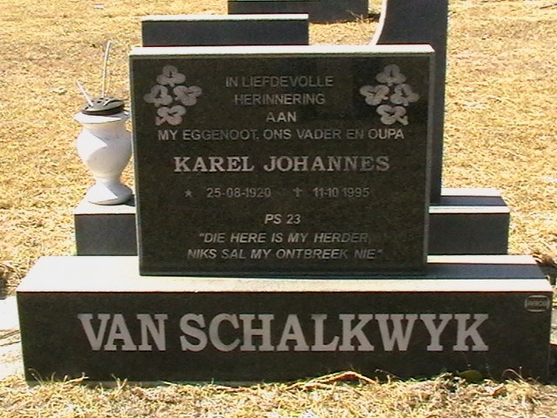 SCHALKWYK Karel Johannes, van 1920-1995