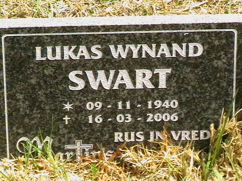 SWART Lukas Wynand 1940-2006