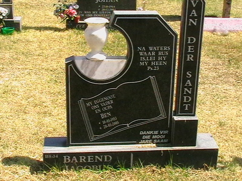 SANDT Barend Jacobus, van der 1953-2005