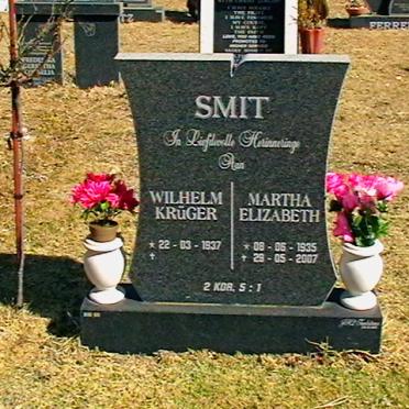 SMIT Wilhelm Krüger 1937- &amp; Martha Elizabeth 1935-2007
