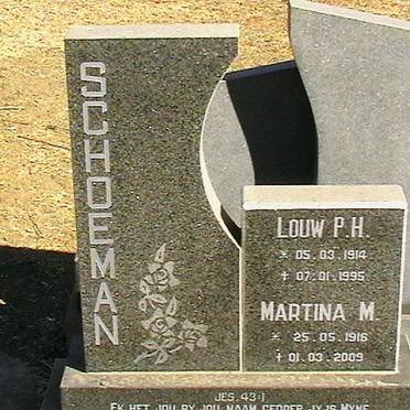 SCHOEMAN Louw P.H. 1914-1995 &amp; Martina M. 1916-2009