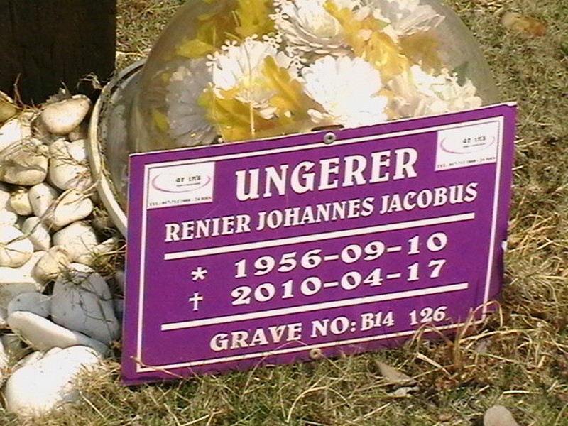 UNGERER Renier Johannes Jacobus 1956-2010