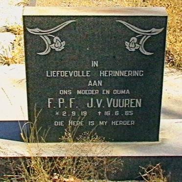 VUUREN F.P.F., J van 1919-1985