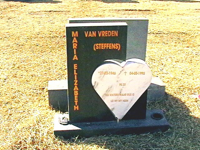 VREDEN Maria Elizabeth nee STEFFENS, van 1946-1998
