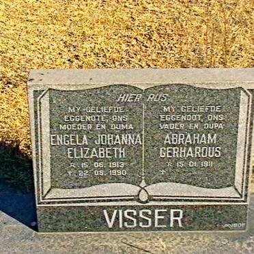VISSER Abraham Gerhardus 1911- &amp; Engela Johanna Elizabeth 1913-1990
