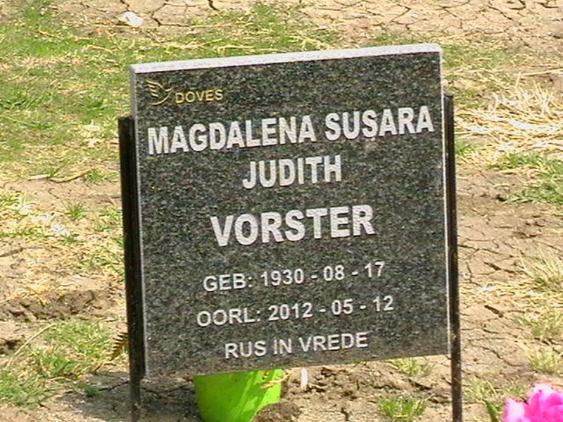 VORSTER Magdalena Susara Judith 1930-2012