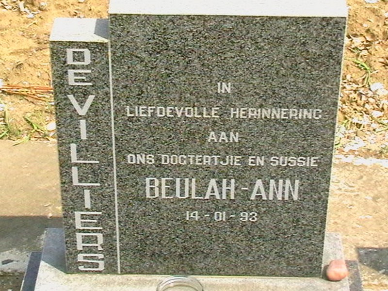 VILLIERS Beulah-Ann, de 1993-1993