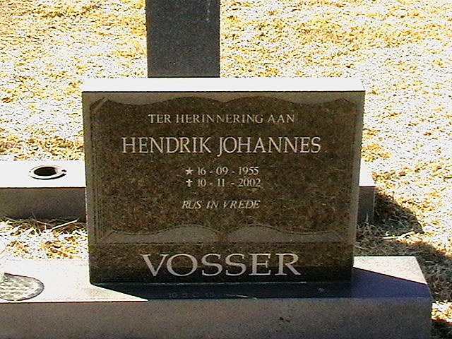 VOSSER Hendrik Johannes 1955-2002