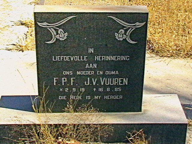 VUUREN F.P.F., J van 1919-1985
