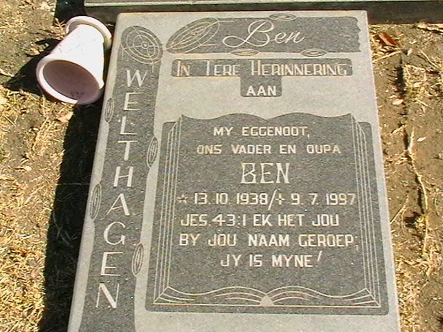 WELTHAGEN Ben 1938-1997