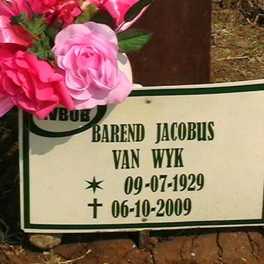 WYK Barend Jacobus, van 1929-2009