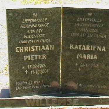 WILLEMSE Christiaan Pieter 1945-2004 &amp; Katariena Maria 1948-