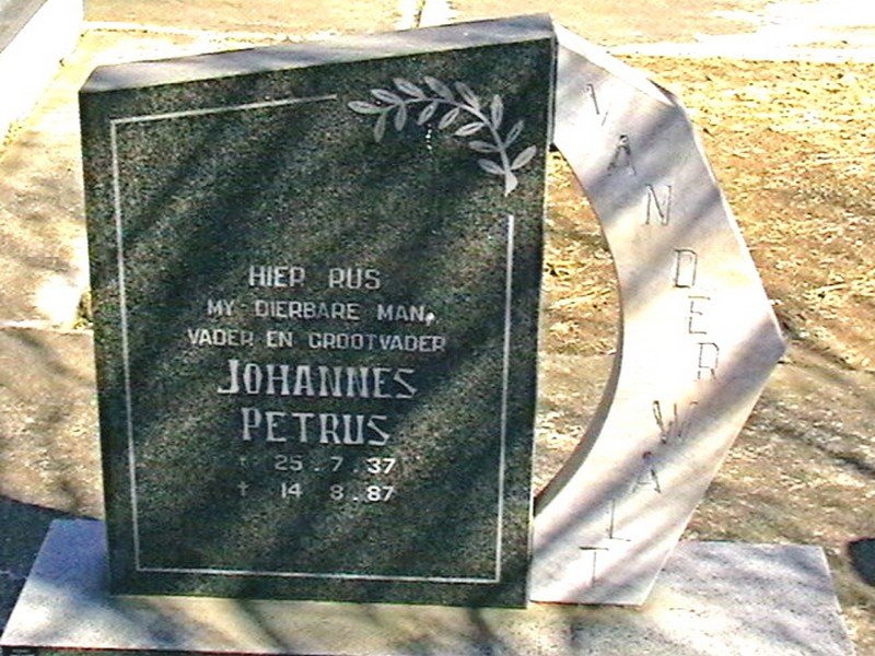 WALT Johannes Petrus, van der 1937-1987