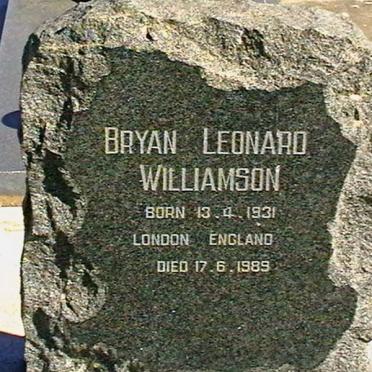 WILLIAMSON Bryan Leonard 1931-1989