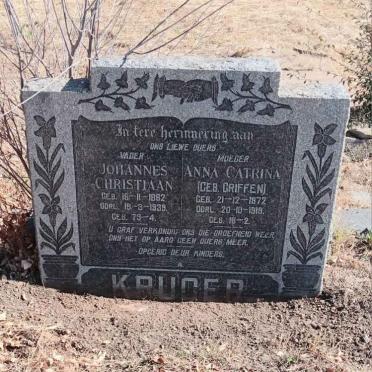 KRUGER Johannes Christiaan 1862-1939 & Anna Catrina GRIFFEN 1872-1919
