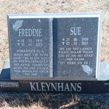KLEYNHANS Freddie 1930-2012 & Sue 1958-2015