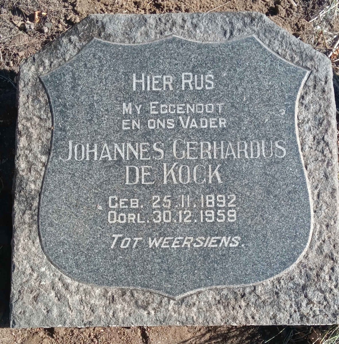 KOCK Johannes Gerhardus, de 1892-1959