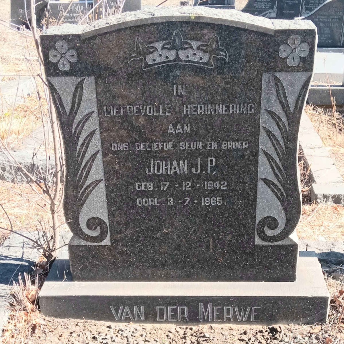 MERWE Johan J.P., van der 1942-1965