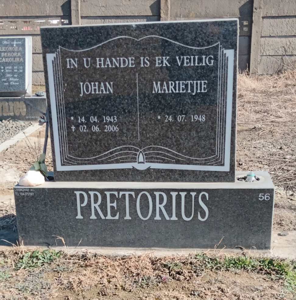 PRETORIUS Johan 1943-2006 & Marietjie 1948-