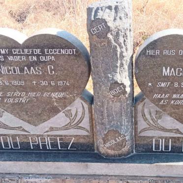 PREEZ Nicolaas C., du 1909-1974 & Magdalena A. SMIT 1918-2007