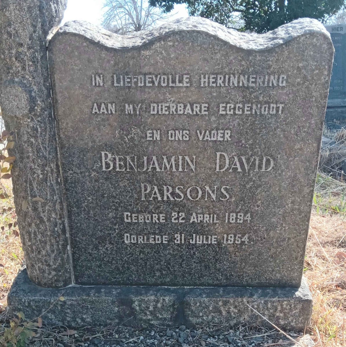PARSONS Benjamin David 1894-1954