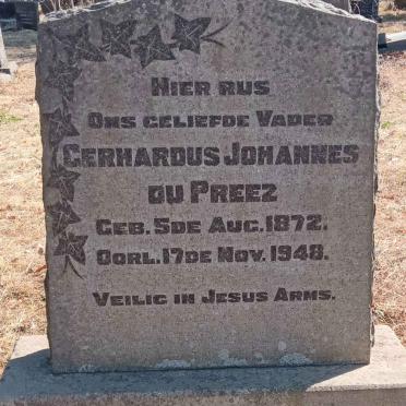 PREEZ Gerhardus Johannes, du 1872-1948