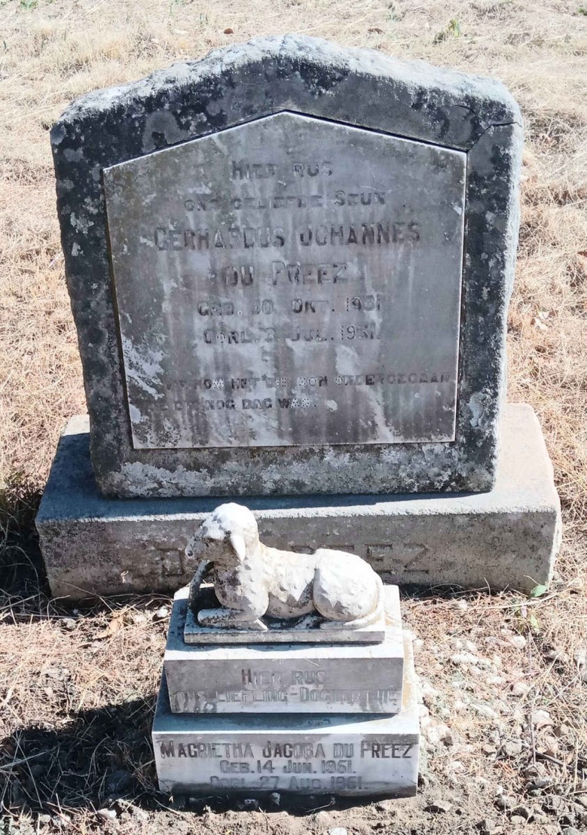 PREEZ Gerhardus Johannes, du 1931-1951 :: DU PREEZ Magrietha Jacoba 1951-1951 