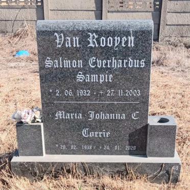 ROOYEN Salmon Everhardus, van 1932-2003 & Maria Johanna C. 1938-2020 