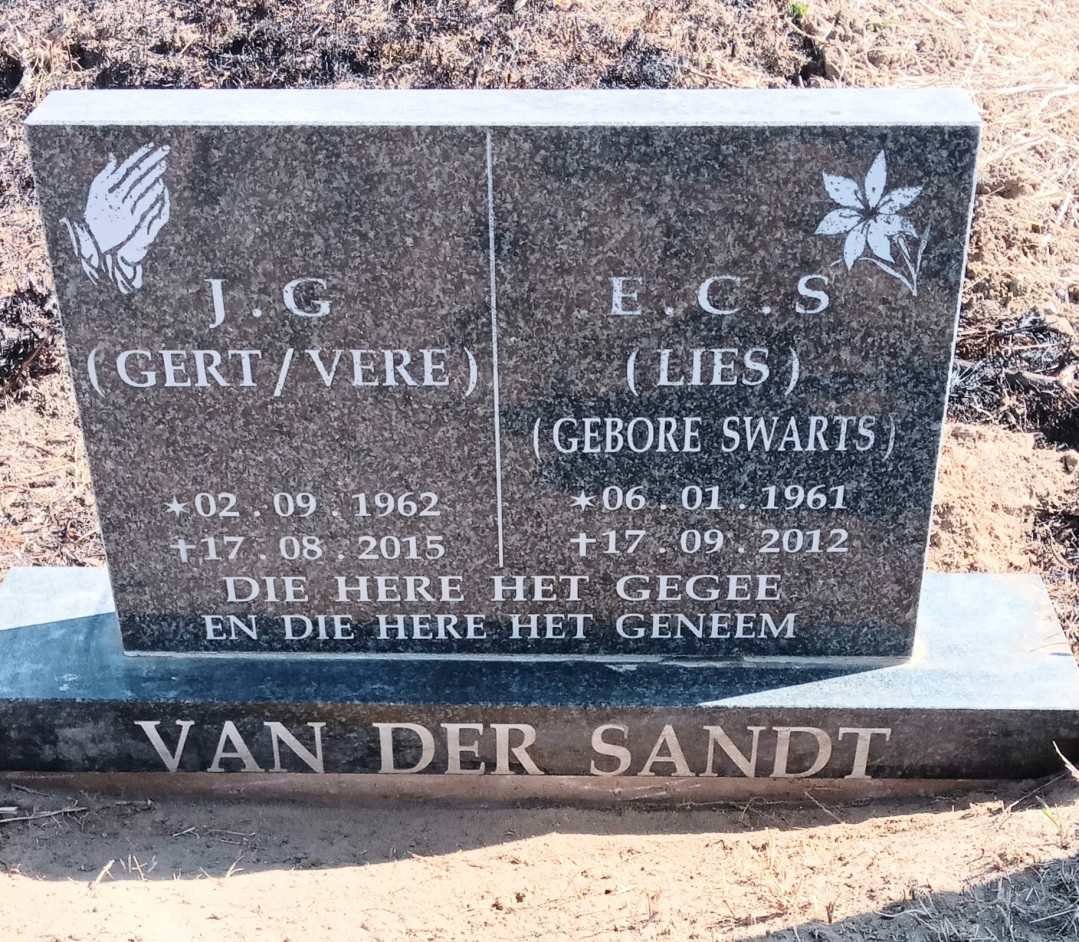 SANDT J.G., van der 1962-2015 & E.C.S. nee SWARTS 1961-2012 