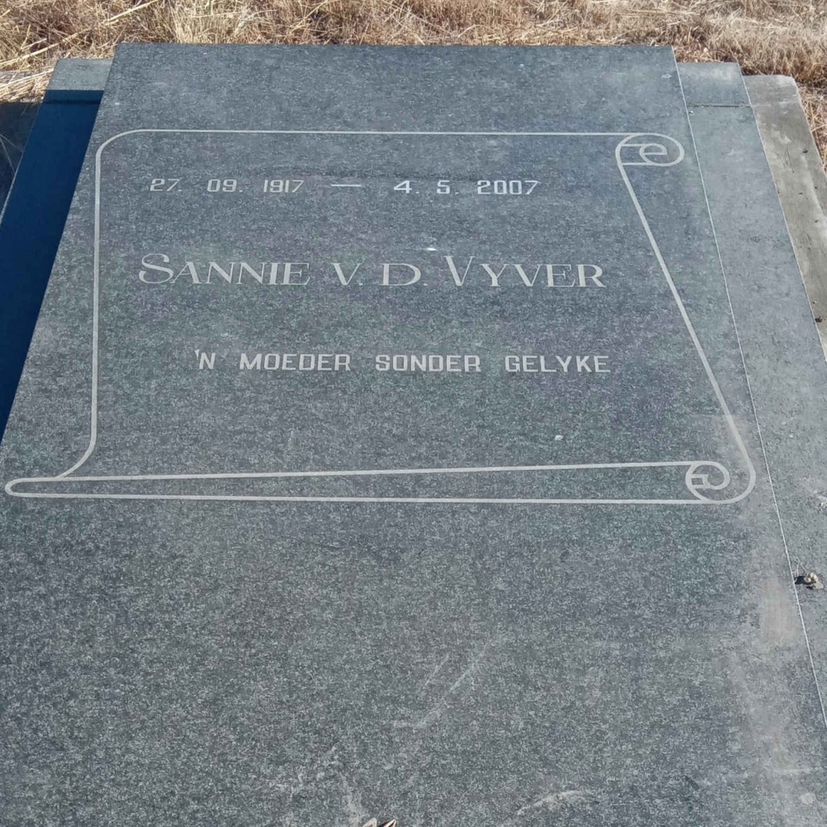 VYVER Sannie, v.d. 1917-2007