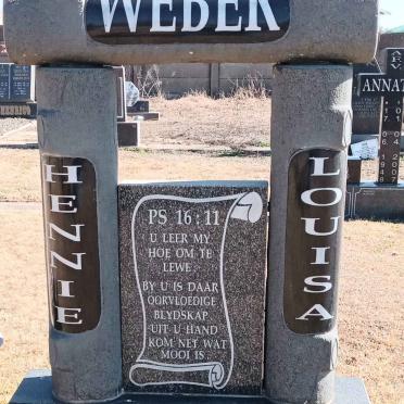 WEBER Hennie 1929-2012 & Louisa 1952