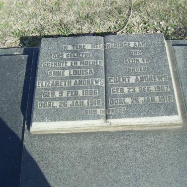 ANDREWS Anne Louisa Elizabeth 1886-1918 :: ANDREWS Coert 1907-1918