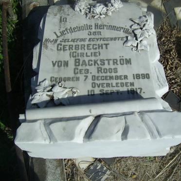 BACKSTROM Gerbrecht, von nee ROOS 1890-1917