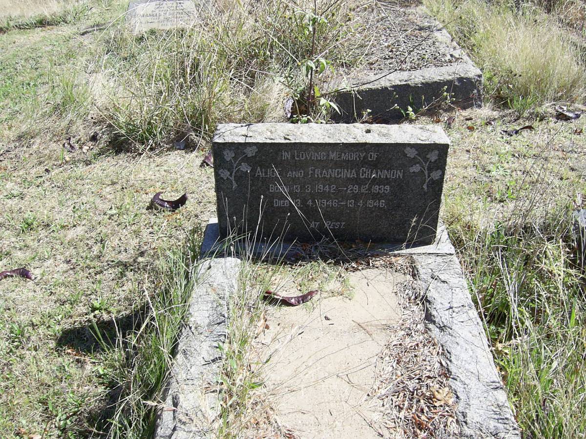 CHANNON Alice 1942-1946 :: CHANNON Francina 1939-1946