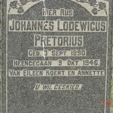 PRETORIUS Johannes Lodewicus 1890-1946
