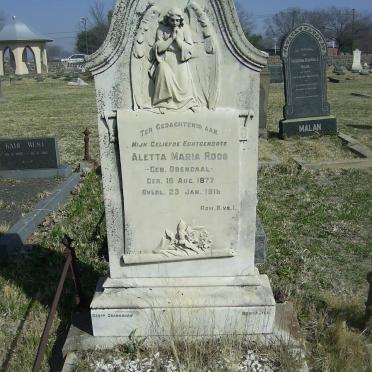 ROOS Aletta Maria nee ODENDAAL 1877-1915