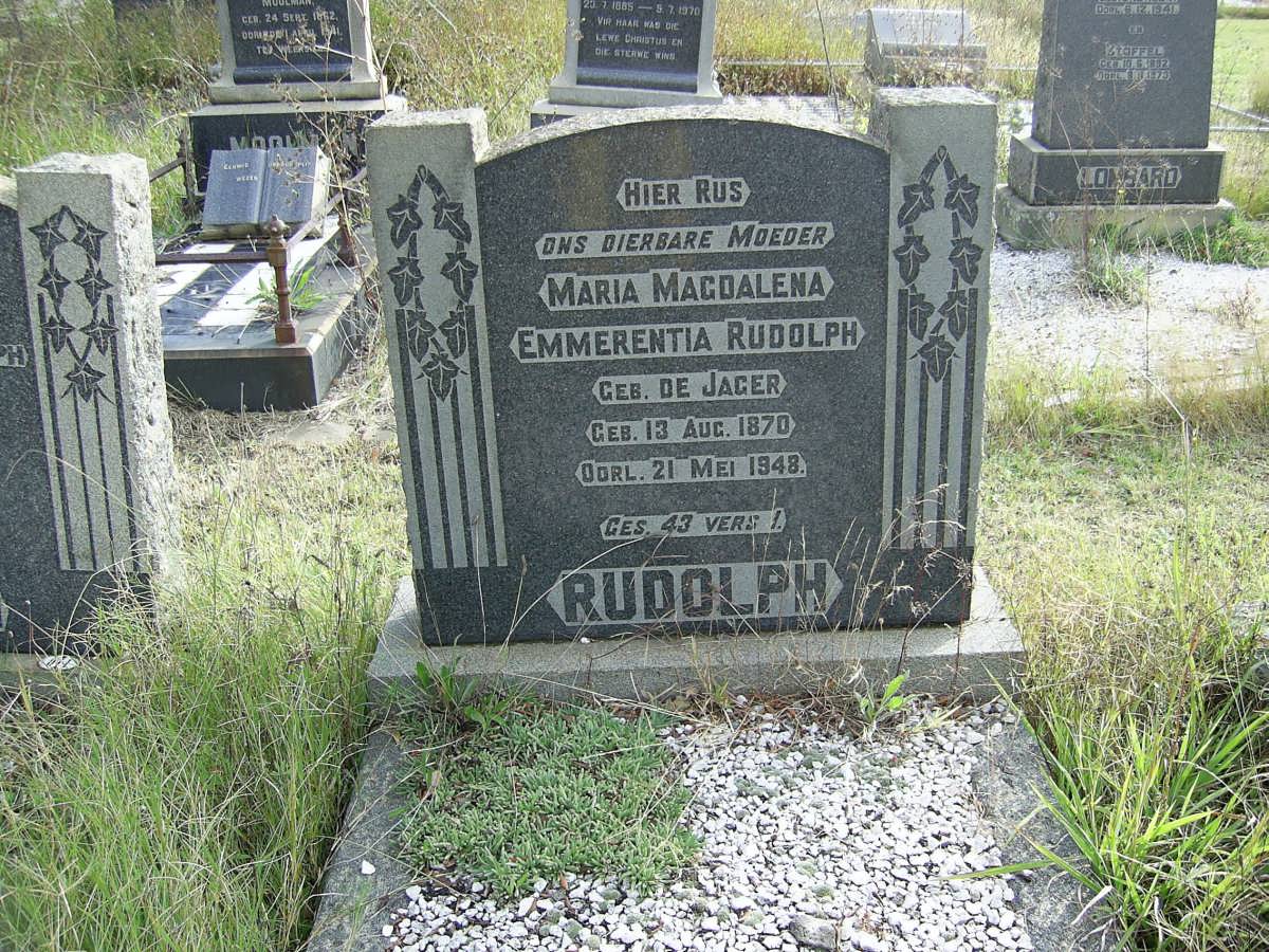 RUDOLPH Maria Magdalena Emmerentia nee DE JAGER 1870-1948