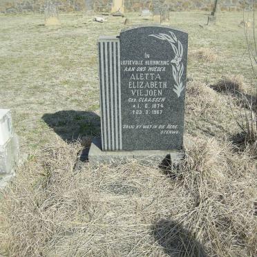 VILJOEN Aletta Elizabeth nee CLAASSEN 1874-1967